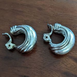 Monet Silver Earrings Clip On